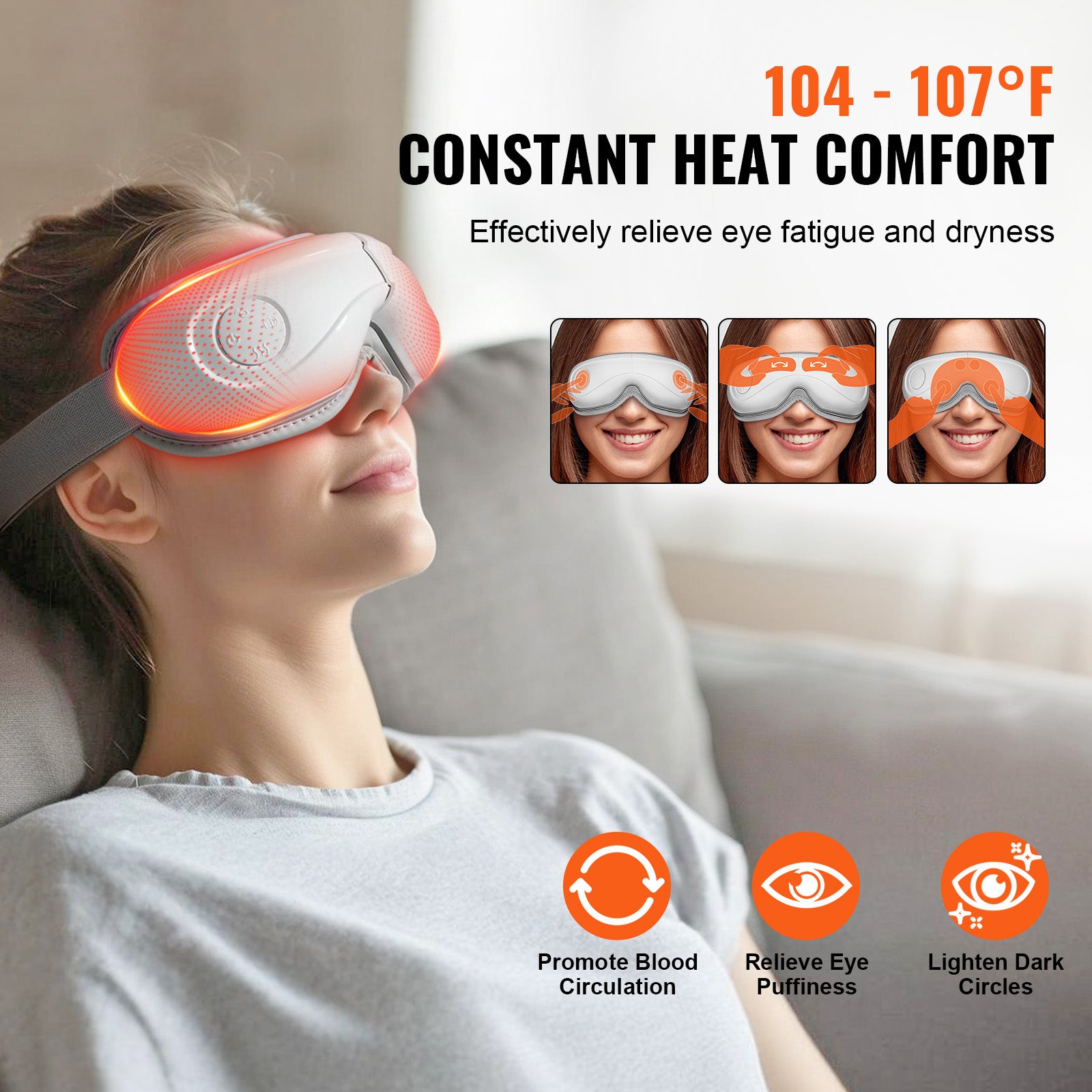 Heated Eye Massager for Relaxation, Dark Circles & Stress