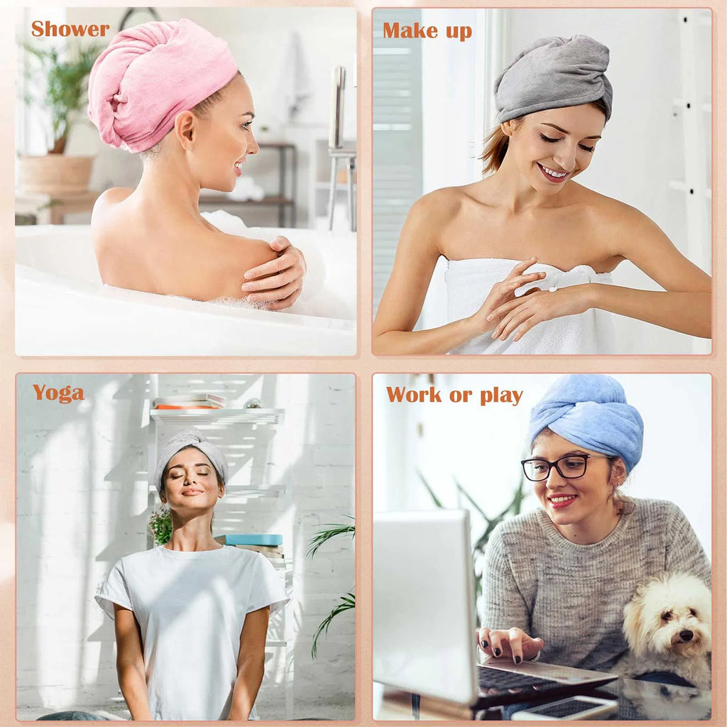 3 Pack Microfiber Hair Towels for Curly, Thick & Long Hair